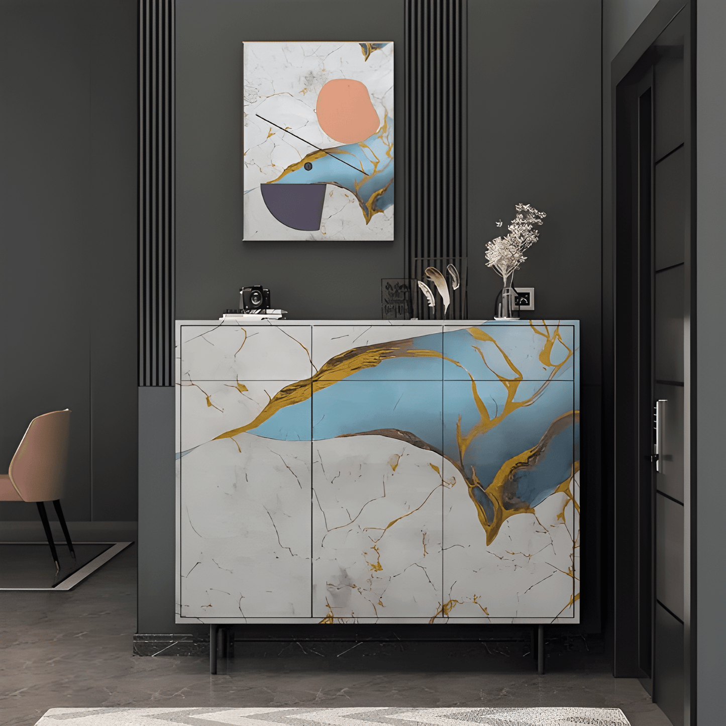 Ocean Effect Marble Decor Sticker (6.5 Feet X 2 Feet) - Macmlone