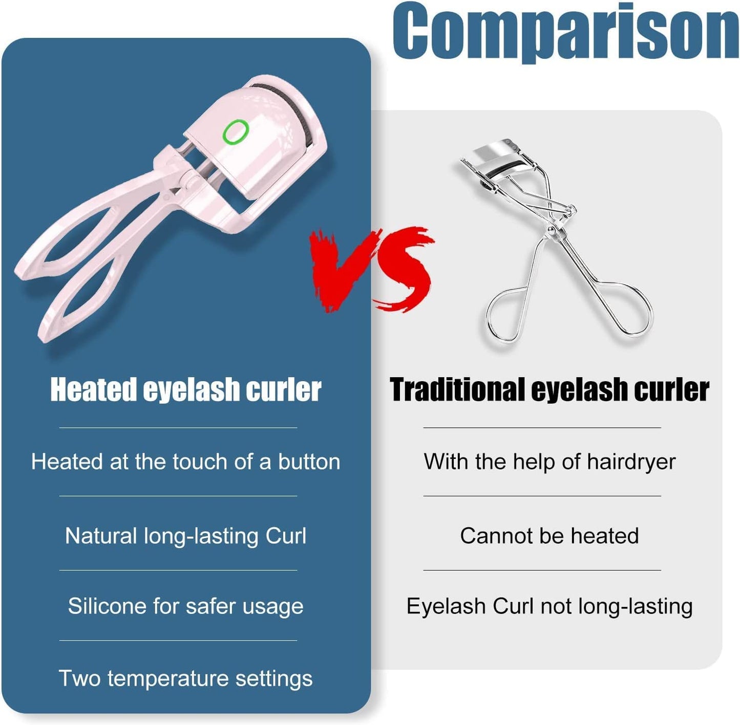 Electric Heated Eyelash Curlers USB Heated Curler with 2 Heating Modes