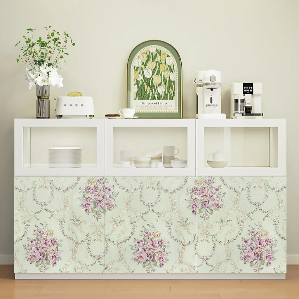 Bestery Vintage Floral wallpaper Sticker (16.5 Feet X 1.5 Feet) - Macmlone