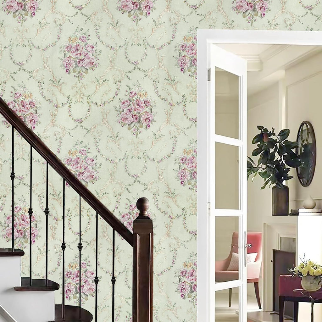 Bestery Vintage Floral wallpaper Sticker (16.5 Feet X 1.5 Feet) - Macmlone
