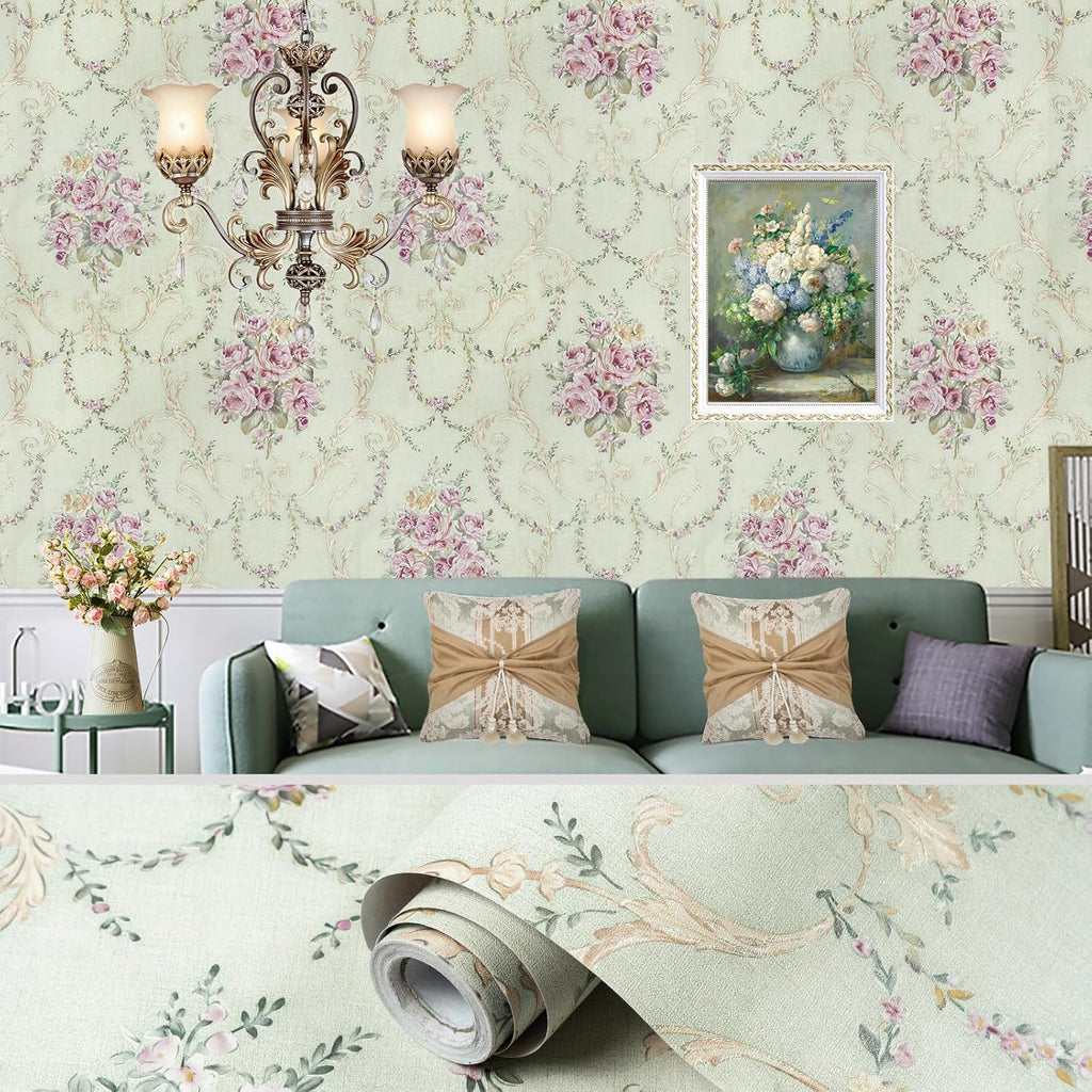 Bestery Vintage Floral wallpaper Sticker (16.5 Feet X 1.5 Feet) - Macmlone