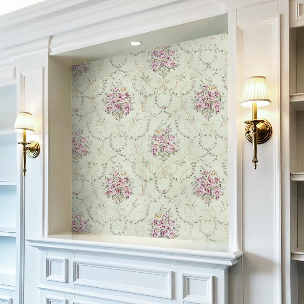 Bestery Vintage Floral wallpaper Sticker (16.5 Feet X 1.5 Feet) - Macmlone