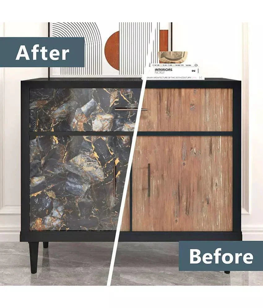 Black and Golden Pattern Marble Wallpaper Stickers - Macmlone