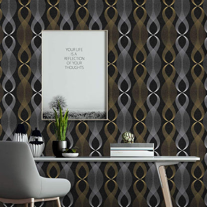 Black Modern Stripe Peel wallpaper Sticker (16.5 Feet X 1.5 Feet) - Macmlone