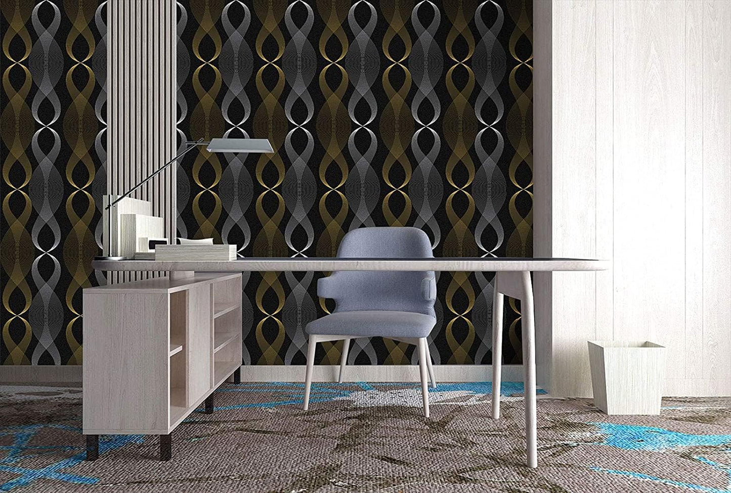 Black Modern Stripe Peel wallpaper Sticker (16.5 Feet X 1.5 Feet) - Macmlone