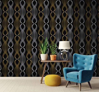 Black Modern Stripe Peel wallpaper Sticker (16.5 Feet X 1.5 Feet) - Macmlone