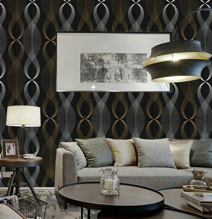 Black Modern Stripe Peel wallpaper Sticker (16.5 Feet X 1.5 Feet) - Macmlone