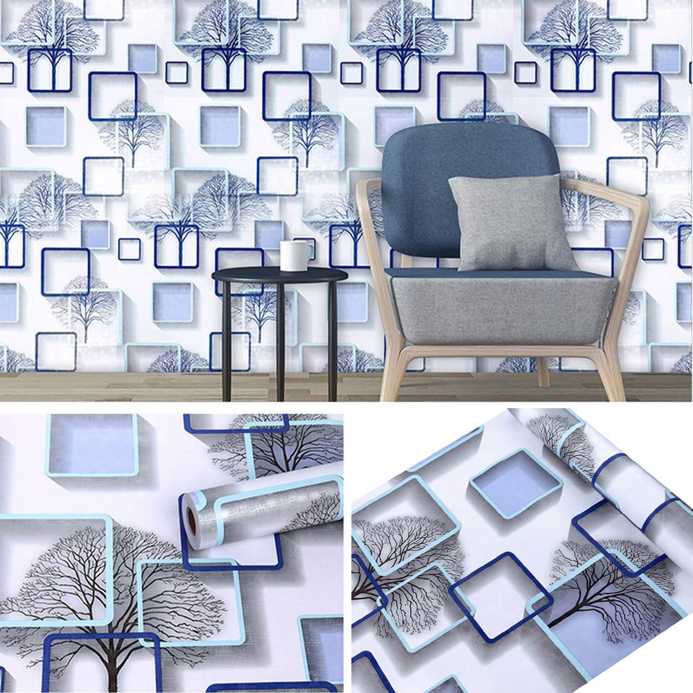 Blue Squb wallpaper Sticker (16.5 Feet X 1.5 Feet) - Macmlone