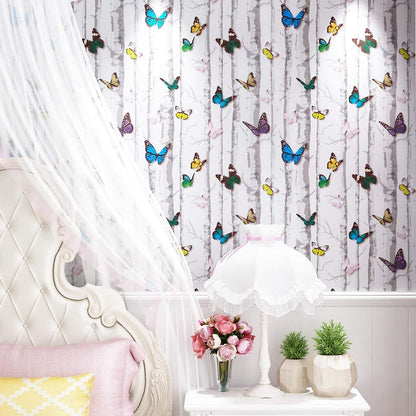 Butterfly and Flower wallpaper Sticker (16.5 Feet X 1.5 Feet ) - Macmlone