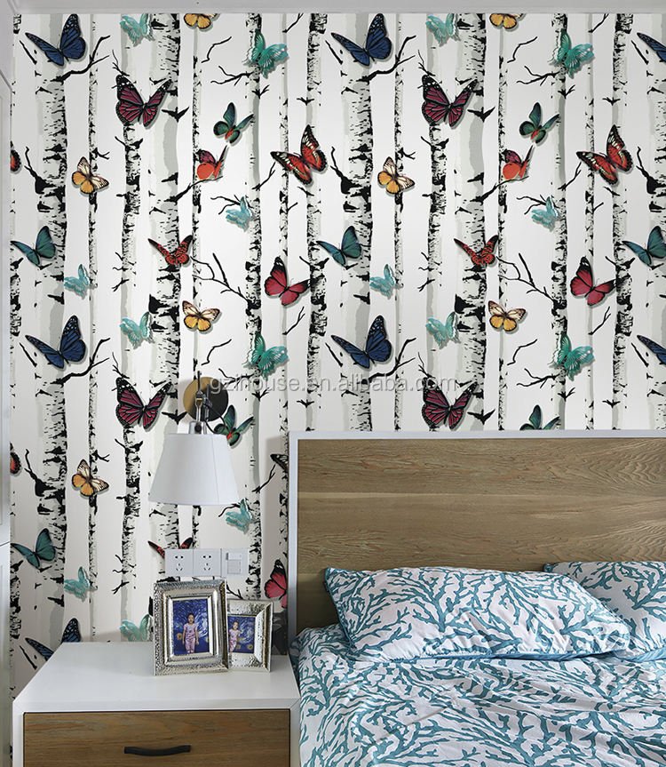 Butterfly and Flower wallpaper Sticker (16.5 Feet X 1.5 Feet ) - Macmlone