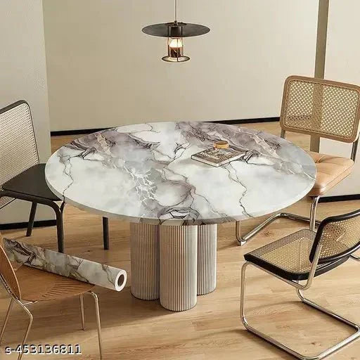 Cream Cloudstone Marble Adhesive Decor Sticker (6.5 Feet X 2 Feet) - Macmlone