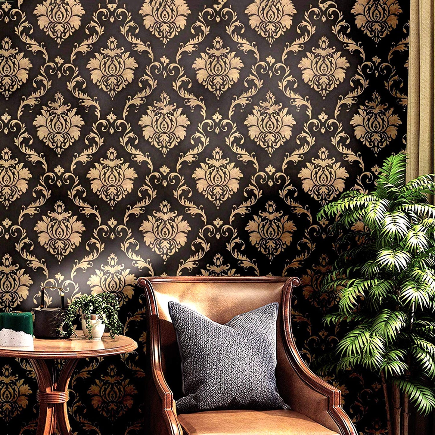 Dark Floral Pattern wallpaper Sticker (16.5 Feet X 1.5 Feet) - Macmlone