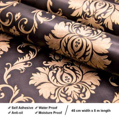 Dark Floral Pattern wallpaper Sticker (16.5 Feet X 1.5 Feet) - Macmlone