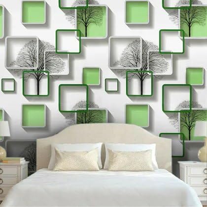 Green Squb wallpaper Sticker (16.5 Feet X 1.5 Feet) - Macmlone