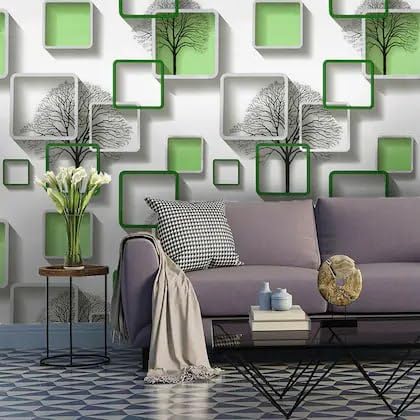 Green Squb wallpaper Sticker (16.5 Feet X 1.5 Feet) - Macmlone