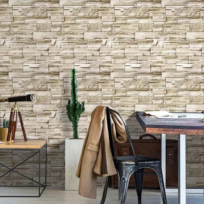 Grey White Brick wallpaper Sticker (16.5 Feet X 1.5 Feet) - Macmlone