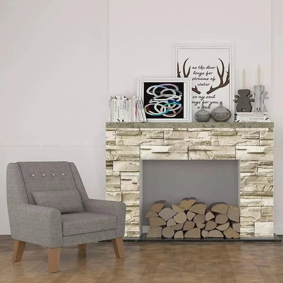 Grey White Brick wallpaper Sticker (16.5 Feet X 1.5 Feet) - Macmlone