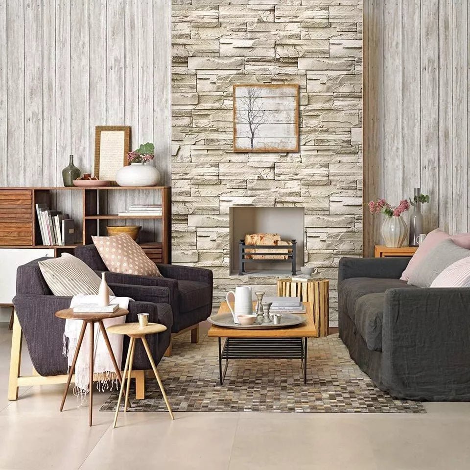 Grey White Brick wallpaper Sticker (16.5 Feet X 1.5 Feet) - Macmlone