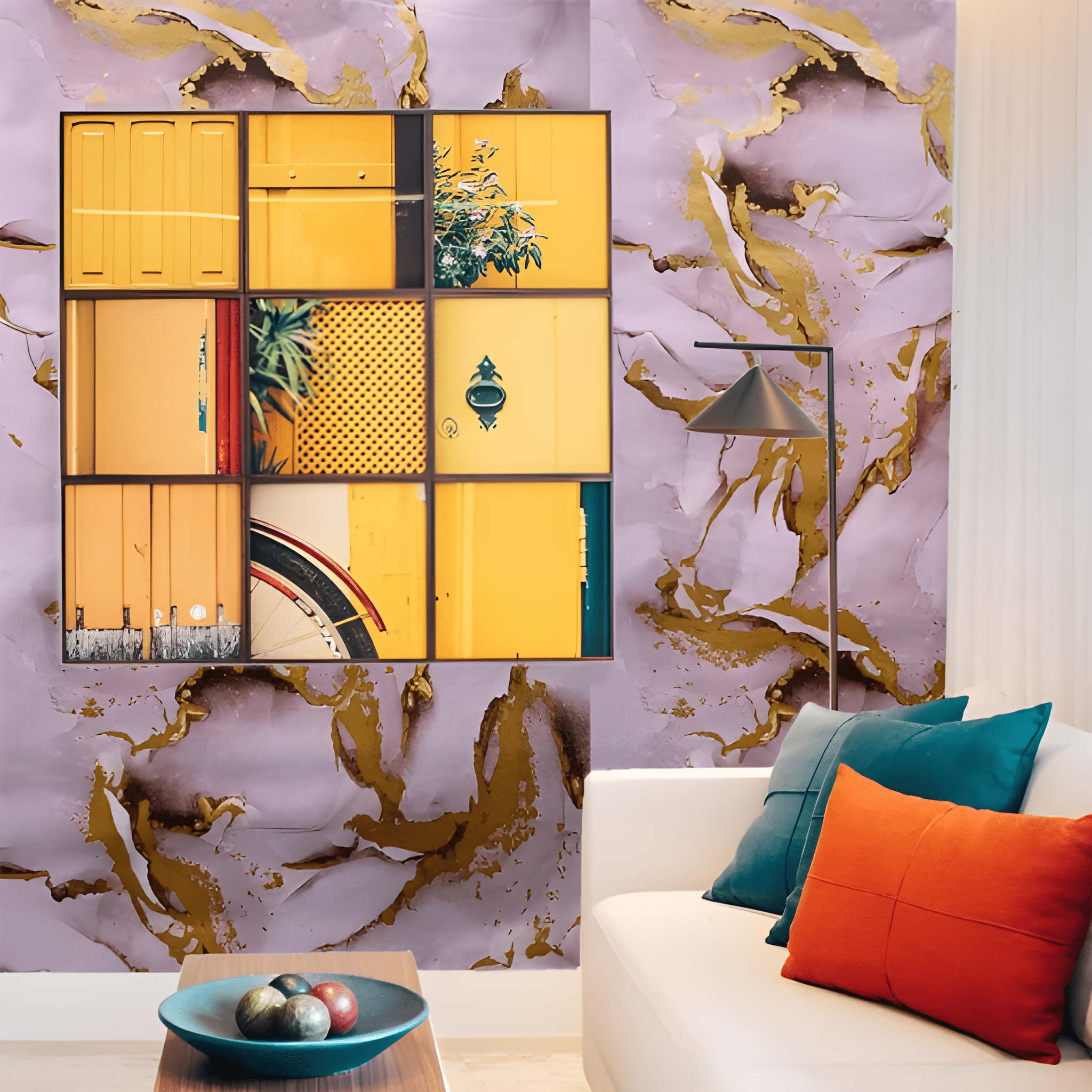 Pink & Gold Marble Decor Sticker (6.5 Feet X 2 Feet) - Macmlone