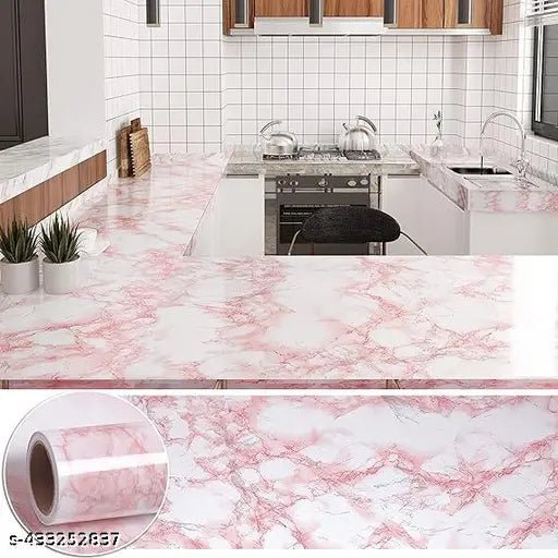 Pink Marble Wallpaper Stickers - Macmlone