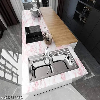 Pink Marble Wallpaper Stickers - Macmlone