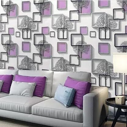 Purple Squb wallpaper Sticker (16.5 Feet X 1.5 Feet) - Macmlone