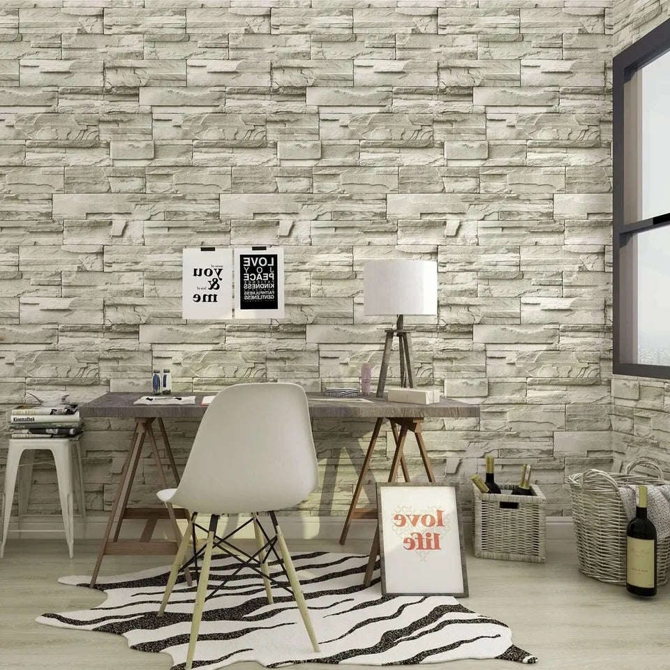 Vintage Brick Pattern wallpaper Sticker (16.5 Feet X 1.5 Feet)