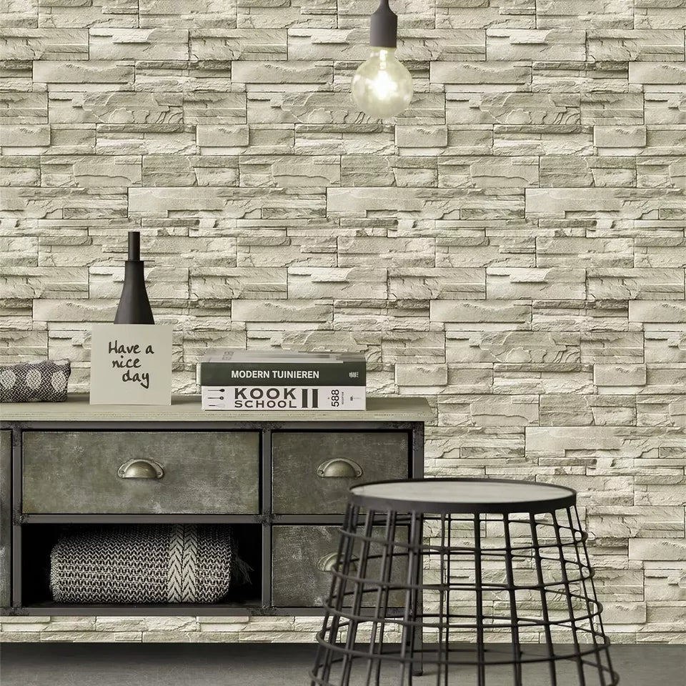 Vintage Brick Pattern wallpaper Sticker (16.5 Feet X 1.5 Feet)