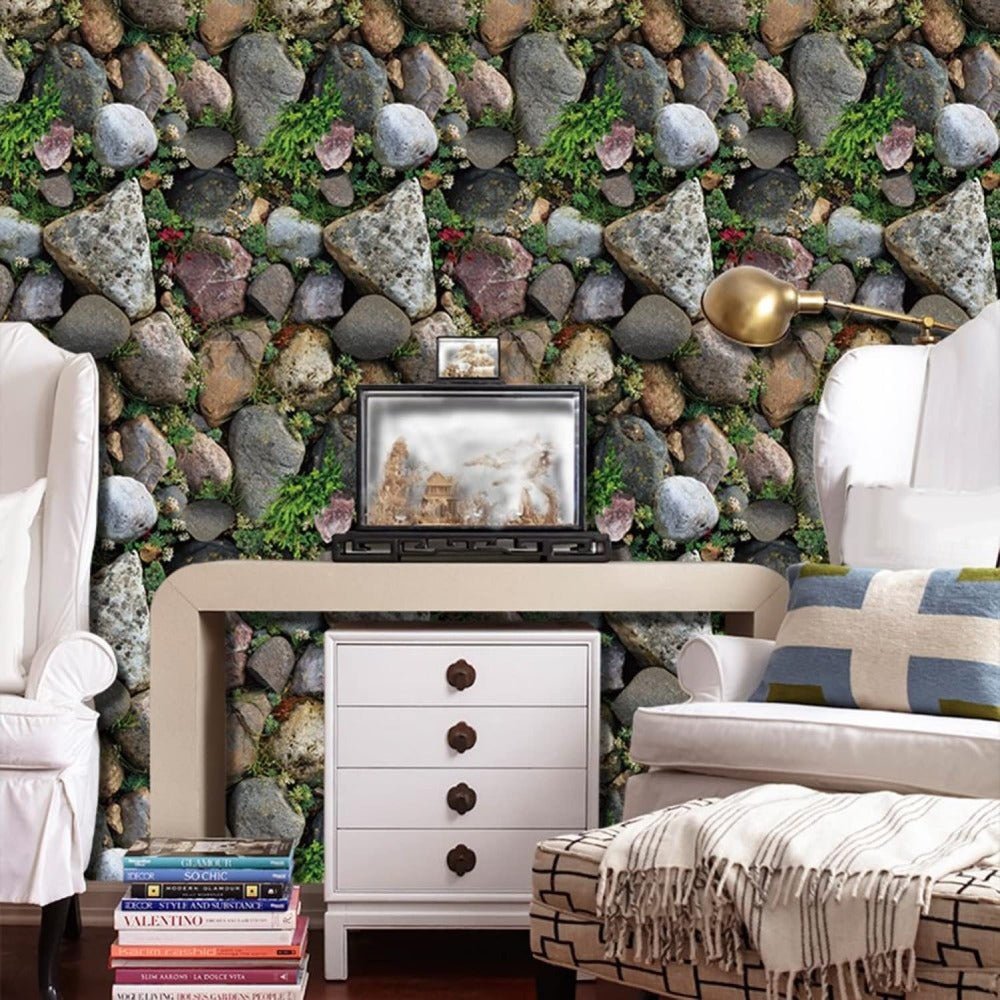 Stone Peel wallpaper Sticker (16.5 Feet X 1.5 Feet) - Macmlone